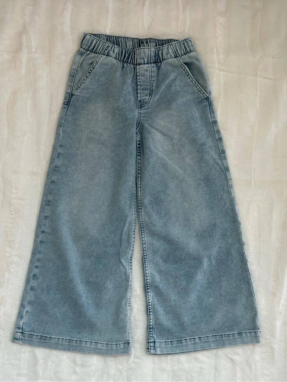 🩵 GAP Kids Easy Wide Leg Baggy Light Blue Low Rise Jeans
